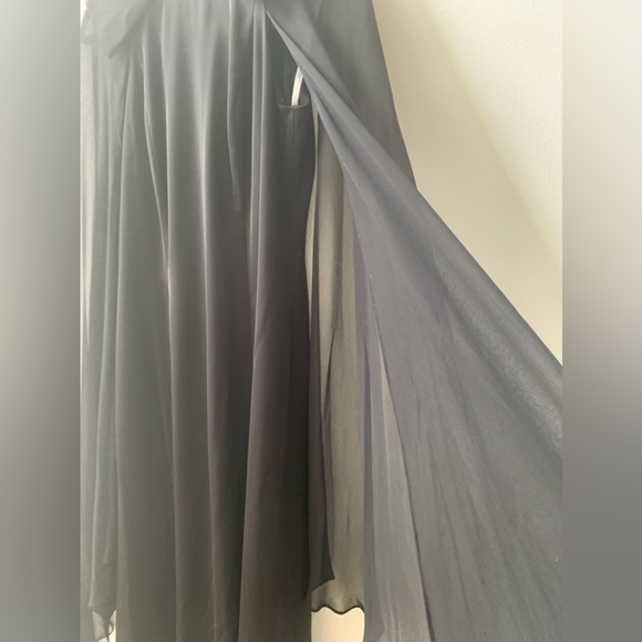 SZ 6 MIKAEL AGHAL Black Flowy Maxi Dress - Picture 3 of 5